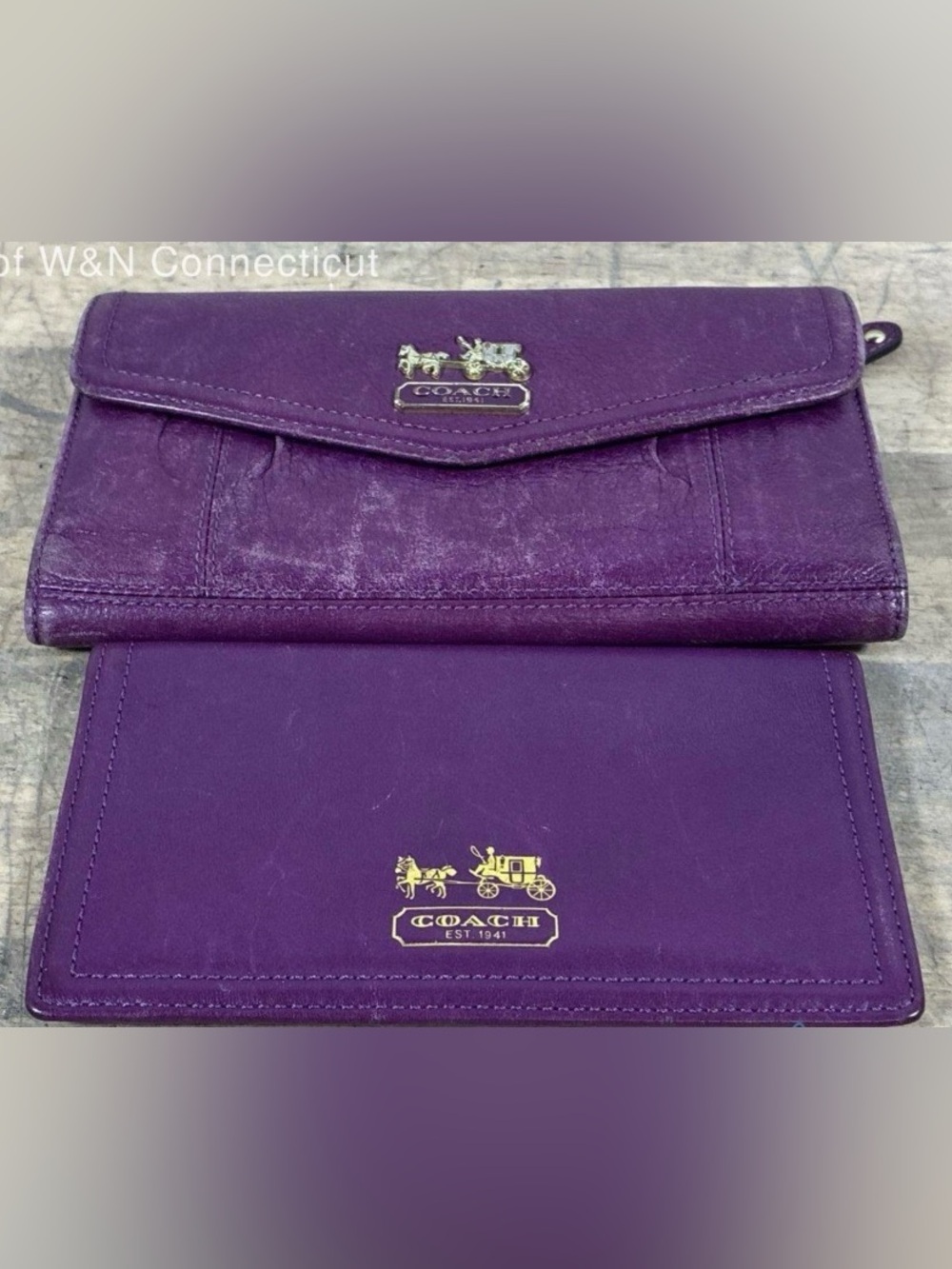 Coach 2010 RETIRED Madison Leather Checkbook Wallet-Horse & Carriage Hardware